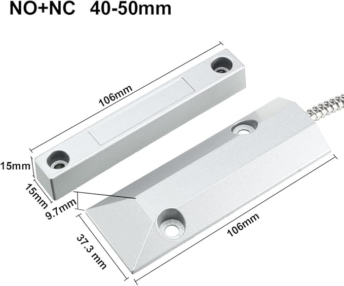 uxcell Rolling Door Contact Magnetic Reed Switch Alarm with 3 Wires for N.O./N.C. Applications OC-55