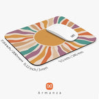 Square Mouse Pad Retro Sun,Personalized Premium-Textured Custom Mouse Mat Design,Washable Mousepad Cloth,Non-Slip Rubber Base Computer Mouse Pads for Wireless Mouse