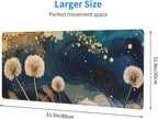 Gaming Mouse Pad, Large Non-Slip Rubber Base Mousepad, Keyboard Mouse Mat, Desk Pad with Stitched Edges, 31.5x11.8inch, Abstract Dandelion