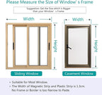 VKX Adjustable DIY Magnetic Window Screen, Fiberglass Mesh, Strong(720GS) Magnetic Strips, White Frames Grey Mesh, Suitable for Various Types of Screen Windows (59"x39")