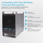 Syba 5 Bay 2.5" and 3.5" SATA HDD External USB 3.0 / eSATA RAID Hard Drive Enclosure Support 120TB & RAID 0/1/5/10/JBOD Mode SY-ENC50122