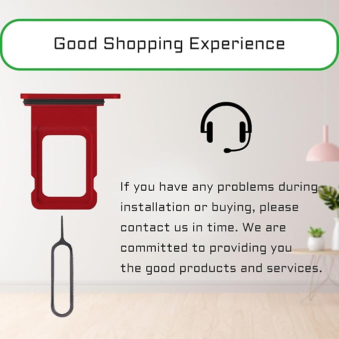 for iPhone XR Red SIM Card Slot Replacement Single SIM Version Card Tray Holder Adapter with Waterproof Rubber Ring Repair Tool Fix Kit Needle Ejector for A1984 A2105 A2106 A2107 A2108