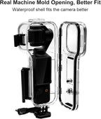 PULUZ Dive Case for DJI Osmo Pocket 3 Waterproof Case PC Protective Shell 45M/147FT Underwater Diving Housing Cover with Accessories for Osmo Pocket 3 Action Camera