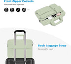 MOSISO Laptop Shoulder Bag, Computer Bag with 2 Raised&1 Flapover&1 Horizontal Pocket&Handle&Belt