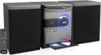 Pyle Home Stereo Shelf System - 30W Wireless BT Streaming with CD Player, FM Radio, USB & SD Card Playback, 2-Way Music Crisp-Sound, Remote Control, Dual Stereo Speakers (Black), PHSKR24