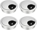 uxcell Cable Hole Cover, 2Inch/50mm Zinc Alloy Desk Wire Cord Cable Grommets Hole Cover for Office PC Desk Cable Cord Organizer, 4Pcs Silver Tone