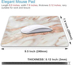 IMAYONDIA Mouse Pad, White and Rose Gold Marble Mouse Pad, Non-Slip Rubber Base Mousepad, Women Girly Computer Small Mouse Mat for Work Office Home, 9.5 x 7.9 Inch- Abstract Metallic Luxury Texture