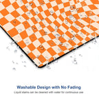 Mouse Pad, Orange Checkered Design Mouse Pad, Washable Square Cloth Mousepad for Office Laptop, Non-Slip Rubber Computer Mouse Pads for Wireless Mouse, Cute Mouse Pads for Desk