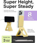 MOFT Phone Tripod Stand Selfie Stick for iPhone, Multi-Angles iPhone Stand, Lightweight & Portable Phone Holder, Strong Magnets, MOVAS Vegan Leather, Travel Essentials, Panna Cotta (Without Card Slot)