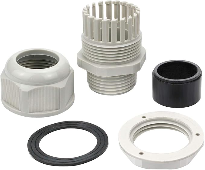 XHF 20 Pcs 1" IP68 Strain Relief Nylon Cord Grip Waterproof NPT Cable Glands Adjustable UL Listed and RoHS Compliant (Grey)