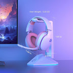 2.4GHz Wireless Gaming Headset for PS5, PS4 Fortnite & FPS Gamers, PC, Nintendo Switch, Bluetooth 5.3 Gaming Headphones with Noise Canceling Mic, Stereo Sound, 40+Hr Battery (Pink)
