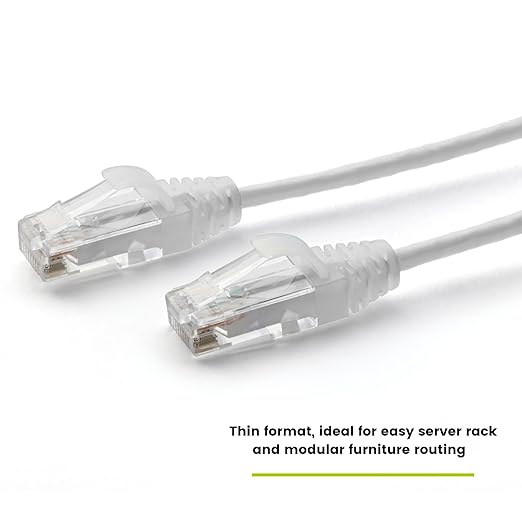 TRUECABLE Cat6 Component Rated Patch Cable, Unshielded (U/UTP), 3ft, White, 28AWG Solid Copper, Snagless 10G High-Speed Ethernet Cable, PoE++ 4PPoE 100W, UL Listed, RoHS-3, 1 Pack