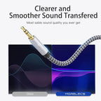 3.5mm Headphone Extension Cable 6ft, Nylon Braided Aux Cord Extender for Smartphones, Tablets, Media Players (No Mic Support)