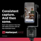 Matterport Axis Gimbal Stabilizer for Smartphone Camera - Motorized Rotating Mount for Professional 3D 360 Photo Scans Includes Portable Tripod, Remote and 12 Month Starter Kit for 3D Model Scans