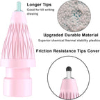 Upgraded Pencil Tips fits for Apple 2nd 1st Gen USB-C iPad Pro Pencil,No Wear Out Fine Point Apple Pen Tip &Noiseless Friction Nib Covers Set, Make iPencil 1 / Pencil 2 Work Like a Charm,Pink