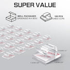 100PCS Cable Clips, Adhesive Wire Clips Strong Cord Clips Wire Holders, Cable Management Clips for Desk, Wall, Car, TV, Ethernet Cable (Clear, Small)