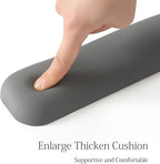UnivoColors Design-Wave Keyboard Wrist Rest, Artificial Sheepskin+Memory Foam+Ergonomic+Anti-Slip Gel, Resilience Support During Work and Gaming,Keyboard Accessory,Grey
