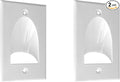 BestMounts - 2 Pack Inner Nose Behind Wall Cable Management TV Cord Hider for Wall Mounted TV - Single Gang Low Voltage Recessed Wall Plates Cable Pass Through for Wires, HDTV, HDMI (White)