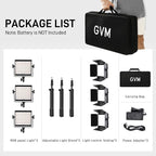 GVM 800D RGB LED Video Light, 2026 Upgraded Panel Light with Optical Lens & 6X Brighter (19500 Lux/0.5m), 3200K-5600K Bi-Color, 20 Scene Modes & CRI97+, Studio Lights, Photography Lighting, 3-Packs