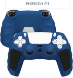 SIKEMAY Anti-Slip PS5 Controller Skin, Soft Thicken Non-Slip Studded Silicone Gel Grip Protective Cover Case for PlayStation 5 Controller Grip, 2 Pack with 8 x Thumb Grip Caps