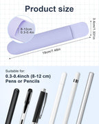 eZAKKA Silicone Pencil Holder For Most Pens,Pencils, 7.8 inch Self-Adhesive Stick To Notebooks,Diary, Desks,Tablet, Purple, 1 Pack