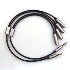 REXUS Grey 2-Pack 3.5mm Y Splitter Stereo Audio Cable 4-Pole Male to 2 Female for Headphone, Headset Splitter Adapter Extension Aux Cable, Compatible MobilePhone and New Version Laptop(M22F35Gx2)