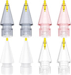 8 Pack Fine Point Replacement Tips Compatible with Apple Pencil 2nd Generation, Apple Pencil 1st Generation, Apple Pencil USB-C & Apple Pencil Pro Colorful iPencil Nibs (Black + Pink + White + Clear)