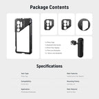 NEEWER S25 Ultra Phone Cage, PA082 Mobile Video Rig Phone Stabilizer for Video Recording with PA045E Bluetooth Side Handle, 67mm Filter Adapter, 17mm Lens Backplate & T Mount Compatible with Moment