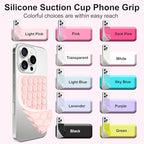 1 Pack Silicone Suction Cup Phone Case Mount Double Sided, Phone Accessories Hands-Free Strong Grip Holder for Selfies and Videos, Silicon Phone Stand Sticky for iPhone and Android Lavender