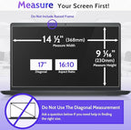 17 Inch Laptop Privacy Screen Compatible With Lenovo Hp Dell Acer Asus Thinkpad Xps, 16:10 Aspect Removable Anti Glare Blue Light Filter Protector, 17inch Computer Monitor Security Shield