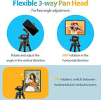 Aureday Phone Tripod Stand, 64” Extendable Cell Phone&Camera Tripod with Wireless Remote and Phone Holder, Aluminum iPad Tripod for Video Recording/Selfies/Live Stream/Vlogging