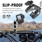 Aluminum Alloy Camera Mounts Clamp Mount Bicycle Handlebar Adapter Mount with Dual 360°Rotatable Ball Head with Adapter Phone Clip Compatible with Hero Insta360 and Other Action Cameras