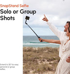 ShiftCam SnapStand Selfie – Magnetic Selfie Stick & Tripod – Compact, Foldable & Extendable with Tilt Head and Magnetic Bluetooth Remote (Midnight, SnapStand Selfie)