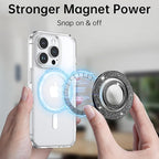 Syncwire Magnetic Phone Grip for MagSafe, Sparkle Phone Ring Holder, Rotatable Kickstand Bling Phone Ring Stand Removable MagSafe Accessories for iPhone 15 Pro Max 14 13 12,Android - Black Diamond