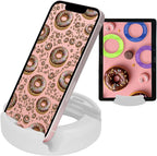 GoDonut – Phone Stand Original – Cell Phone Holder + Tablet Stand Desk Organizer – Compatible with Tablet, iPhone 16 15 14 Pro Max, Android & Most Smartphones - White