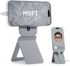 MOFT Phone Stand, Magnetic Phone Tripod Stand Stain-Resistant MOVAS Leather & Angle Adjustment & Strong Magnets Tripod for iPhone 16/15/14/13/12 (Included Metal Ring)-Cement