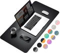 YSAGi Dual-Sided Desk Pad Protector, Waterproof Leather Desk Mat, Large Mouse Pad, Office Desk Pad Writing Pad (31.5" x 15.7", Black+Grey)