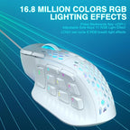 SOLAKAKA SM809 MMO Gaming Mouse Wired RGB with 9 Side Buttons,24000 DPI High Precision Sensor Optical Ergonomic Gamer Mouse,16 Programmable Custom Macro Shortcuts Remapping PC Gaming Mice for FPS MOBA
