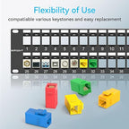 48 Port Blank Keystone Patch Panel with Snap-in Design (4 Pack), Cat6 Network Patch Panel 2U 19 inch, Rack Mount Ethernet Patch Panel (for Slim Keystone Only)