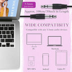 Kanayu 100 Pack Wired Earbuds Bulk for Classroom Ear Headphones Wired Basic Student Earbuds No Microphone with 3.5mm Jack for Kids Class Laptop School Library, Individually Bagged(Pink)