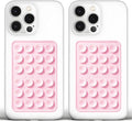 Anteel Medium-Sized Silicone Suction Phone Case Adhesive Mount, Enhanced Suction Power and Upgraded Thickened Sticky Phone Grip, Durable, Hands-Free Sticky Phone Holder, 2.28"x3.46" (LPK&LPK)