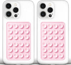 Anteel Medium-Sized Silicone Suction Phone Case Adhesive Mount, Enhanced Suction Power and Upgraded Thickened Sticky Phone Grip, Durable, Hands-Free Sticky Phone Holder, 2.28"x3.46" (LPK&LPK)