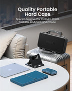 ProtoArc Foldable Keyboard and Mouse, XKM01 True Full-Size Folding Wireless Keyboard Mouse Combo for Business Travel, a Portable Office Suite On-The-Go, Compatible with Laptop iPad Tablet - Blue
