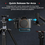 SmallRig Universal Mount Plate for AirTag, for SmartTag2, Quick Release Camera Mount Baseplate for Arca-Type, Built-in EVA Pad, 1/4"-20 Screws for Sony, for Canon, for Nikon - MD5422