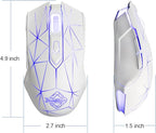FIRSTBLOOD ONLY GAME. AJ52 Watcher RGB Gaming Mouse, Programmable 7 Buttons, Ergonomic LED Backlit USB Gamer Mice Computer Laptop PC, for Windows Mac Linux OS, Star White