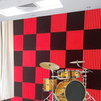 96 Pack Black/RED 12 "X 12 "X1" Acoustic Panels Studio Soundproofing Foam Wedge Tiles,
