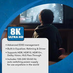 OREI 8K HDMI Splitter 1 in 4 Out, 1 x 4 Duplicate/Mirro Screen with Audio Extractor UltraHD Supports Upto 4K @ 120Hz IR EDID HDCP 2.3 for PS5, Xbox, NVIDIA (BK-104A)