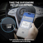 OBD2 Scanner for Car - Bluetooth 5.4 Codes can be Read and Cleared Quickly - Diagnosis of The vehicle's Engine, ABS, SRS, airbags and More Than 35,000 Problems Compatible with iOS and Android