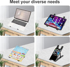 Ergonomic and Foldable Laptop Stand for Desk, Adjustable Riser, Fits All Laptops and Notebooks up to 17,Ultra-Thin,Ventilated Cooling,ABS+Silicone,Black.