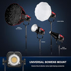 GVM 200W LED Video Light with Lantern Softbox, SD200B Continuous Lighting Kit with Bluetooth Mesh Network/DMX Control, 2700K-6800K Studio Light Photography Lighting Kit, 45400lux/1m, 12 Scene Effects